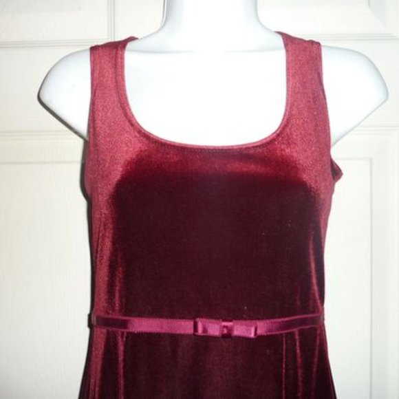 Eaton's Brand Velvet Red Dress - Picture 3 of 5